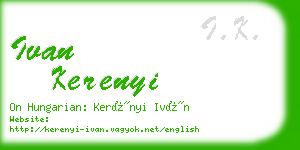 ivan kerenyi business card